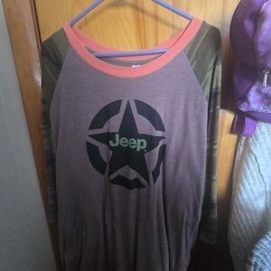 Women Size XL Jeep Shirt 1/4 Sleeve